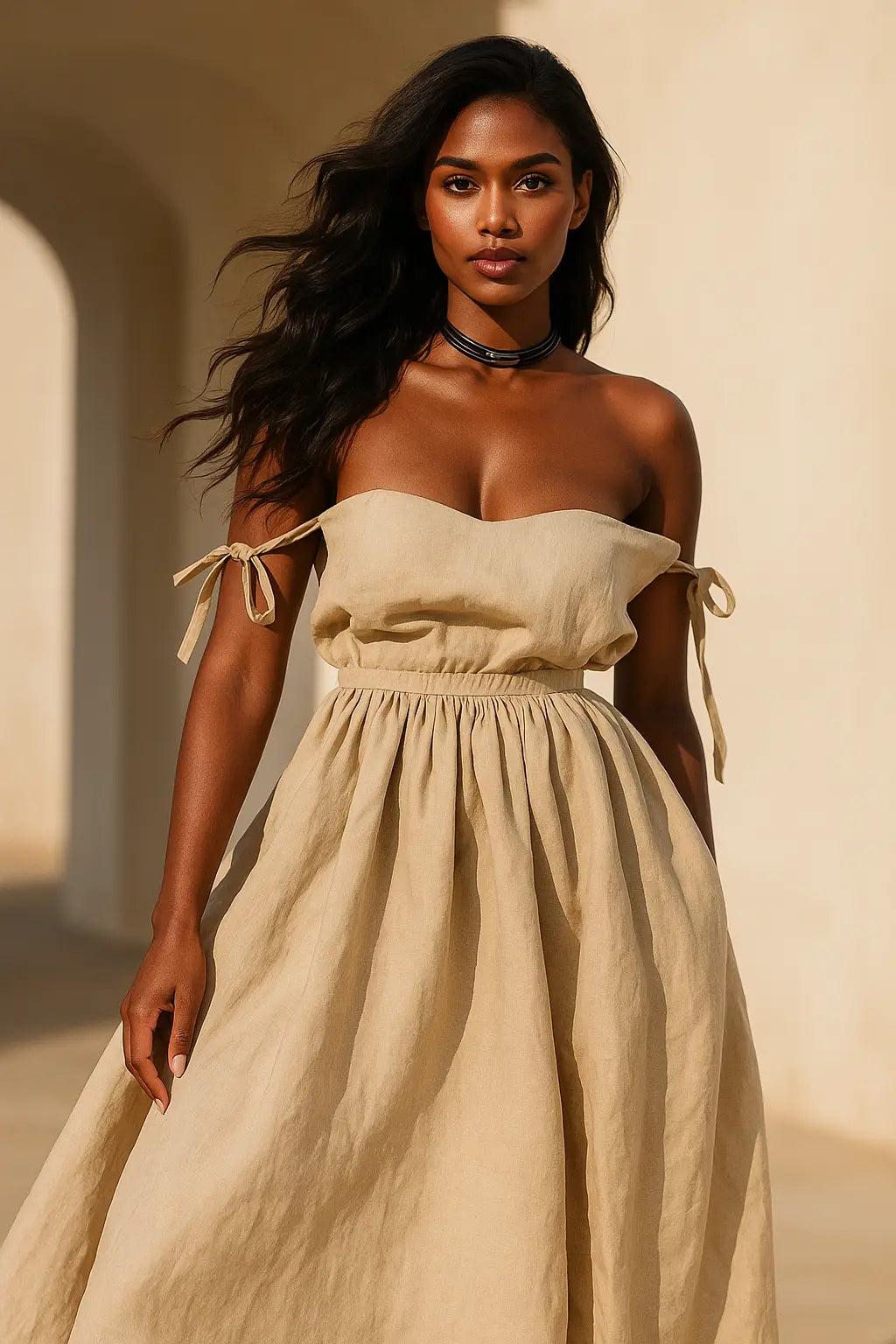 V-Neck Backless Dress