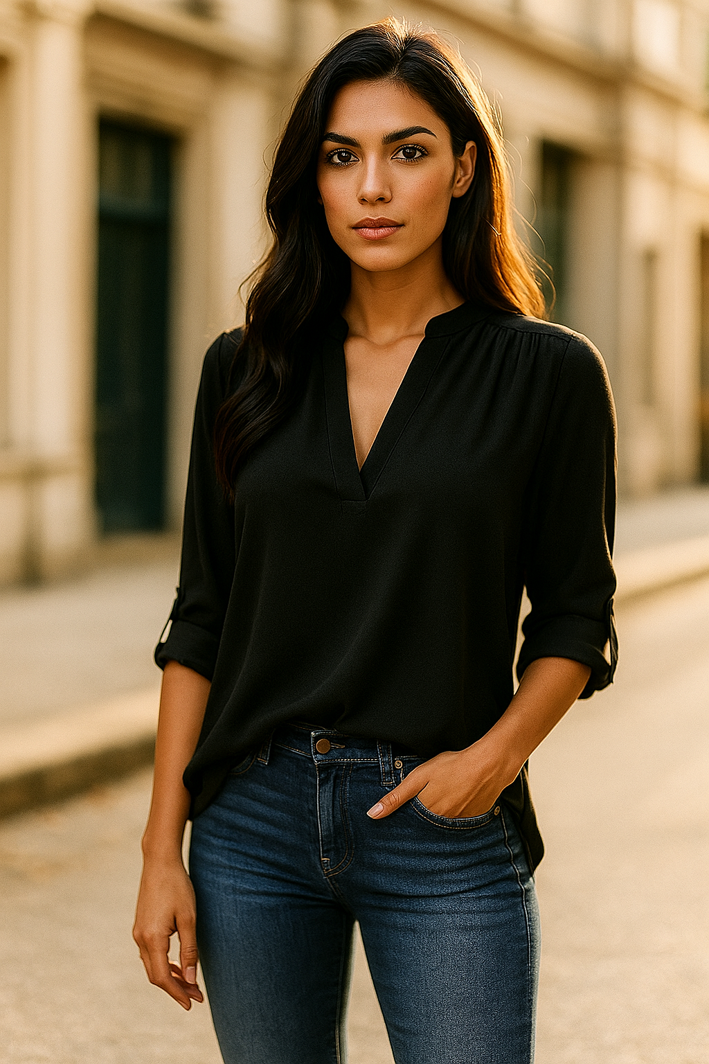 Luna V-Neck Blouse