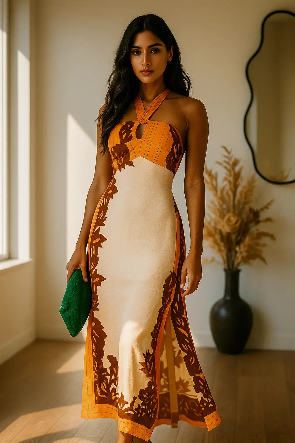 Tropical Mirage Halter Dress