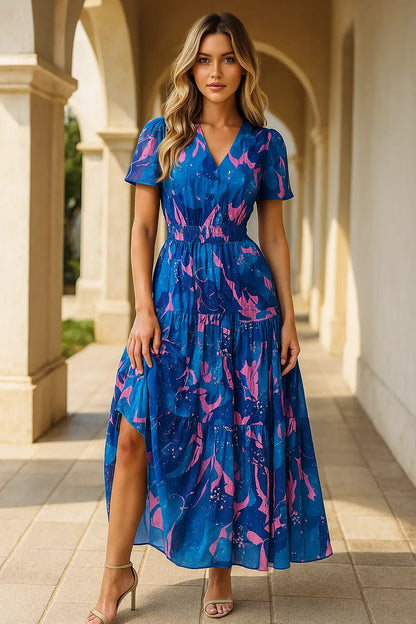 Bohemian Flower Layered Dress