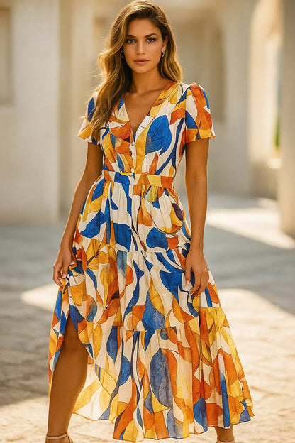 Bohemian Flower Layered Dress