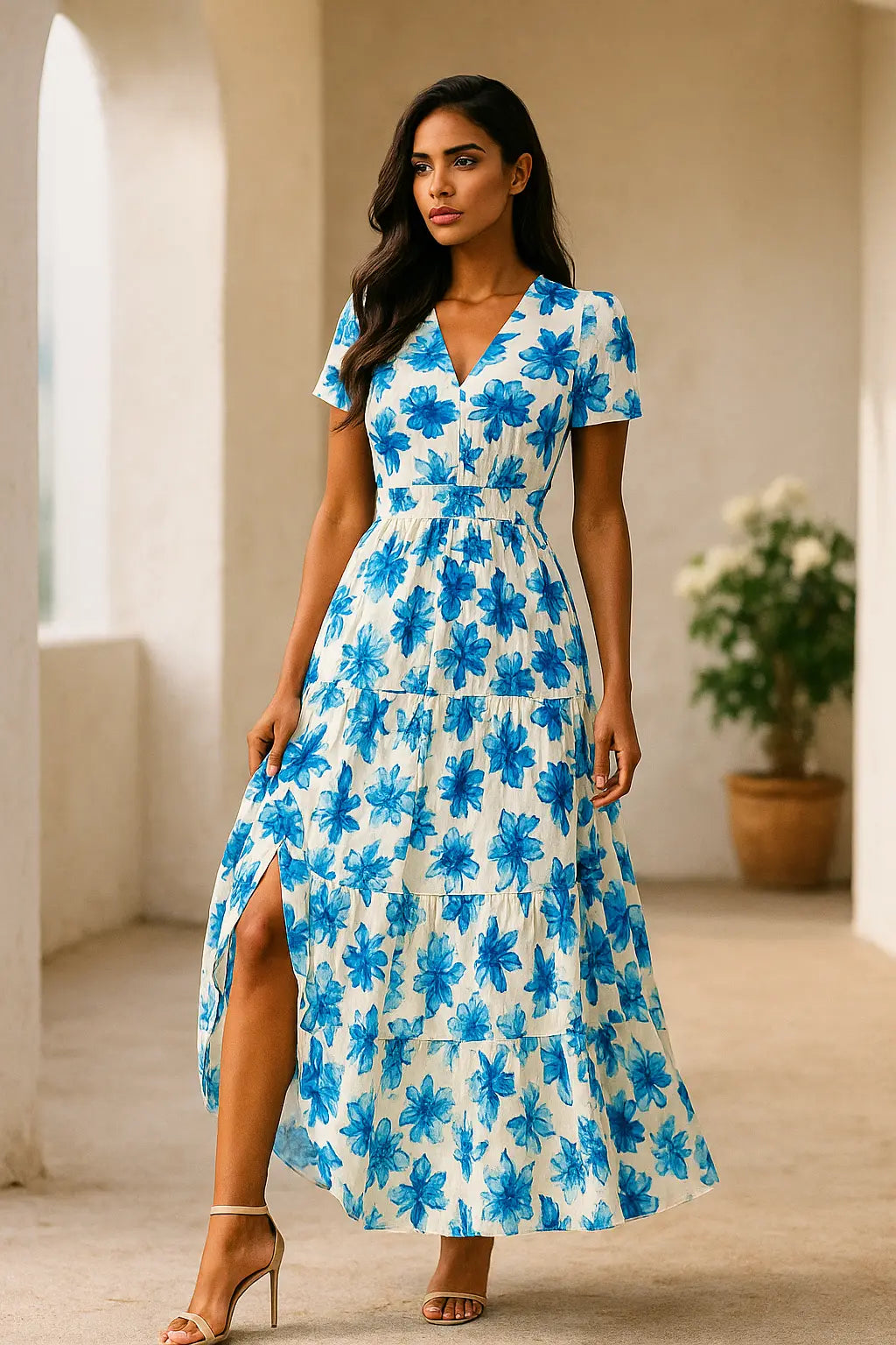 Bohemian Flower Layered Dress