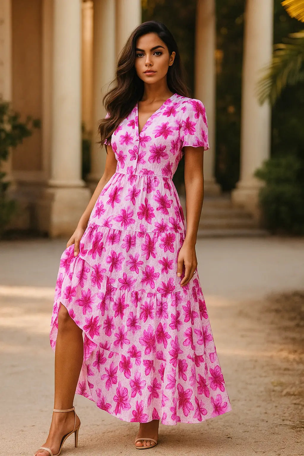 Bohemian Flower Layered Dress