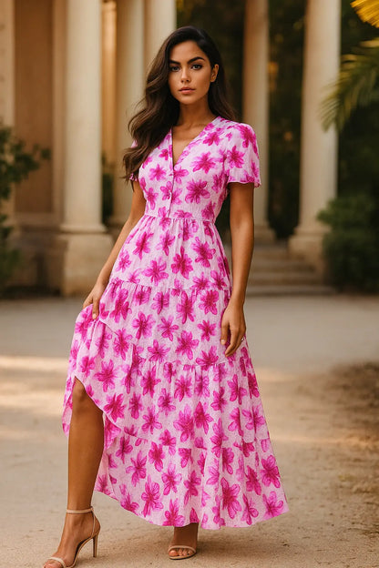Bohemian Flower Layered Dress