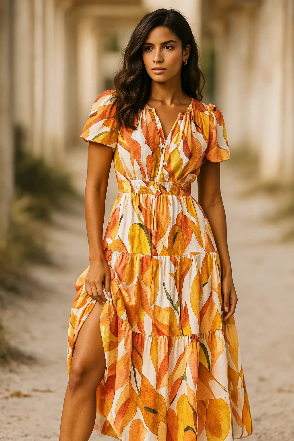 Bohemian Flower Layered Dress