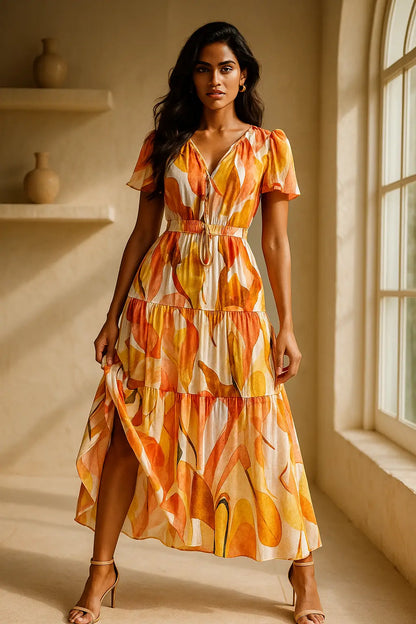 Bohemian Flower Layered Dress
