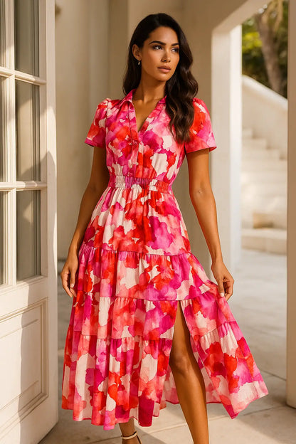 Bohemian Flower Layered Dress