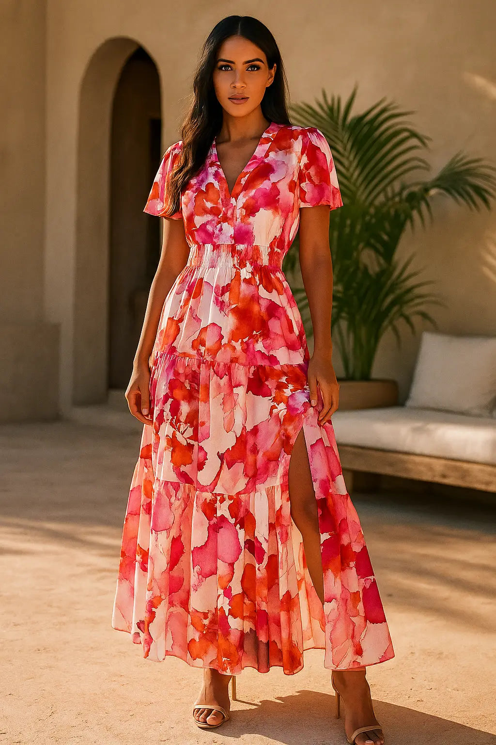 Bohemian Flower Layered Dress