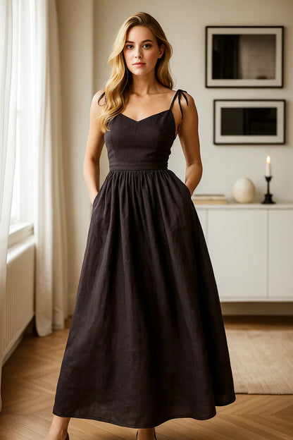 V-Neck Backless Dress