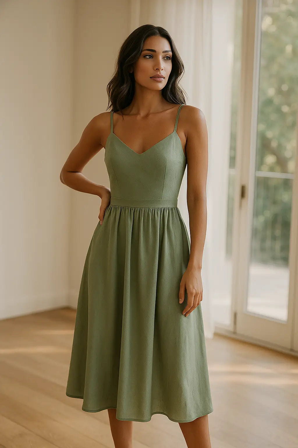 V-Neck Backless Dress
