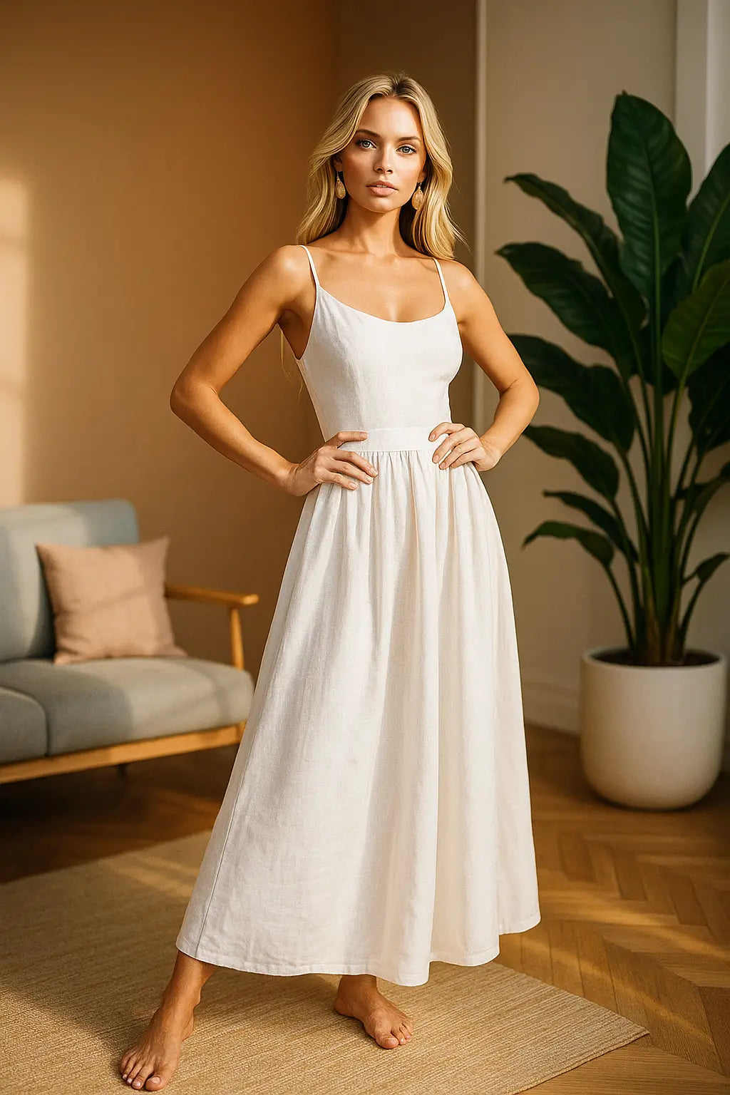 V-Neck Backless Dress