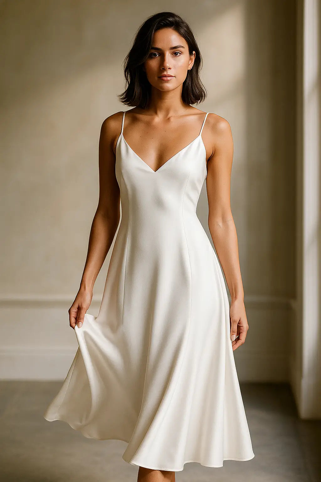 French Satin Camisole Dress