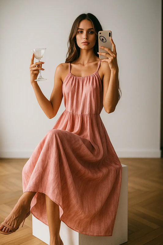Dopamine Pink Smudged Dress