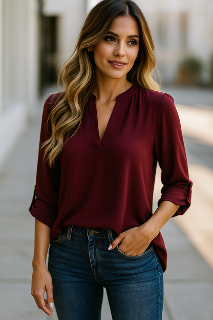 Luna V-Neck Blouse