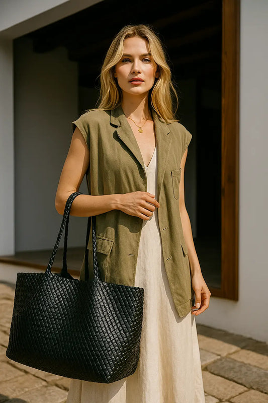 Woven Luxe Bucket Tote