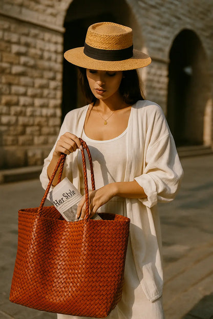 Woven Luxe Bucket Tote