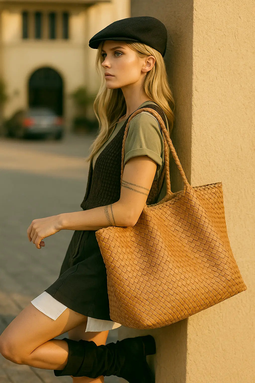 Woven Luxe Bucket Tote