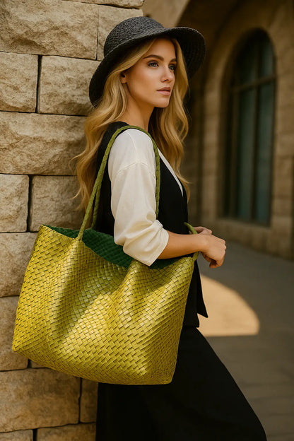 Woven Luxe Bucket Tote