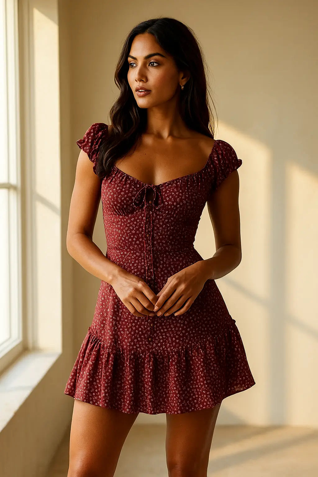 Summer Petal U-Neck Dress