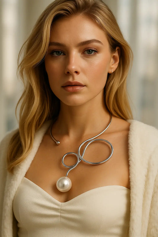 Eternal Grace Imitation Pearl Bow Necklace