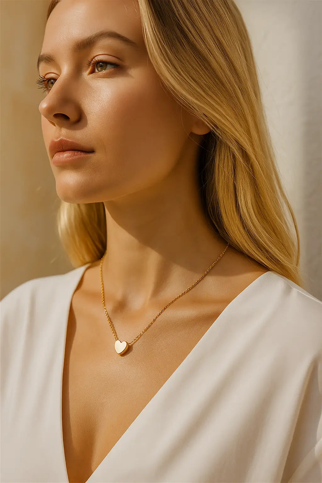 Gold Heart Stainless Steel Necklace