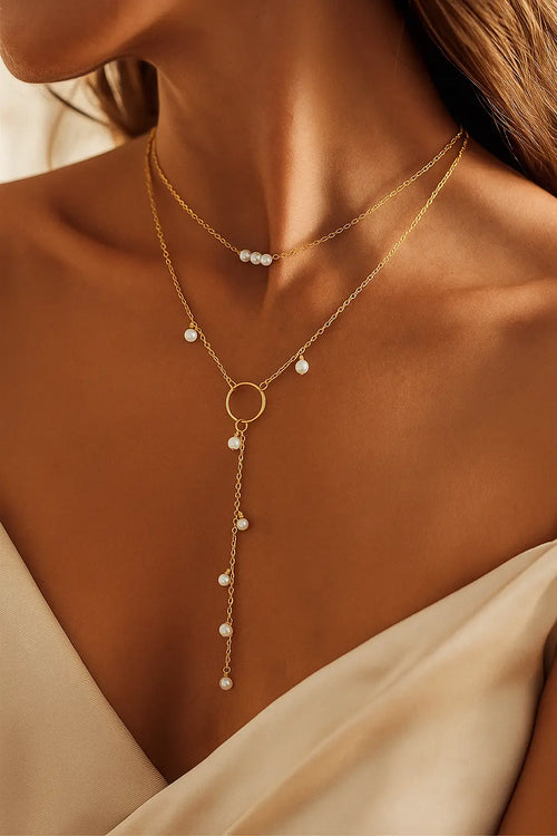 Long Pearl and Tassel Necklace