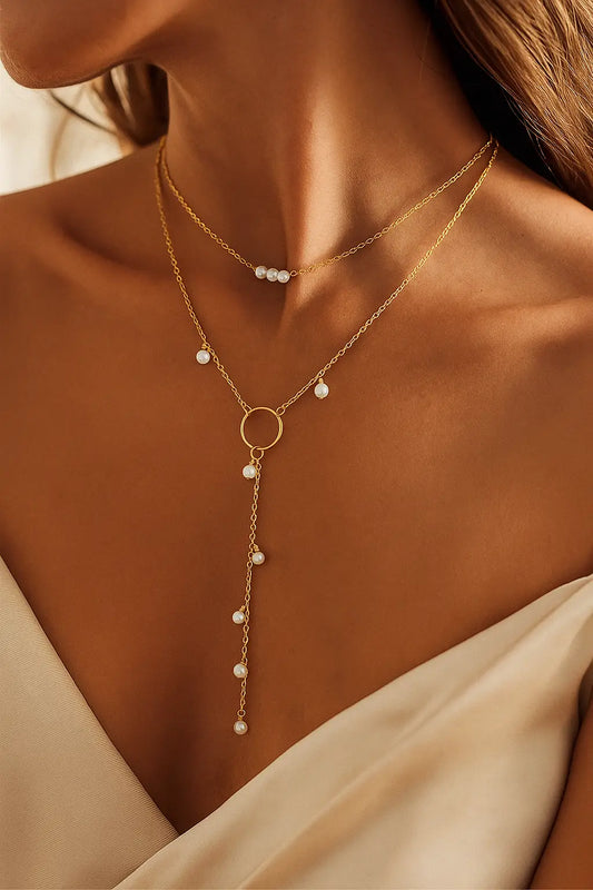 Long Pearl and Tassel Necklace