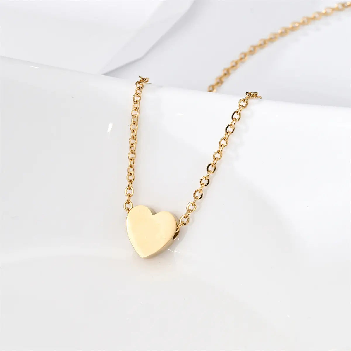 Gold Heart Stainless Steel Necklace